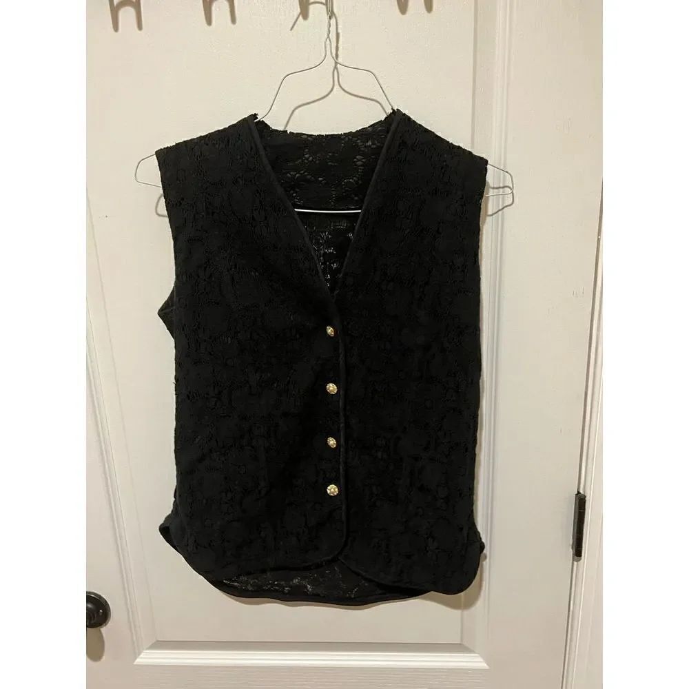 Lace
Vest with fancy buttons size medium